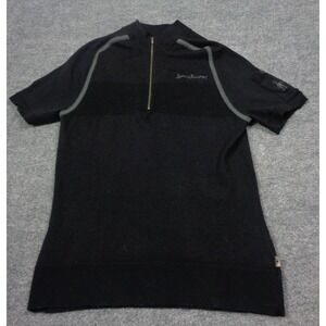 Smartwool Jersey Womens M Black 100% Merino Wool 3/4 Zip Cycling Bike